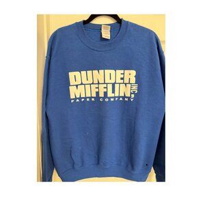 Dunder Mifflin Sweatshirt The Office TV Show Crewneck Blue Size Medium